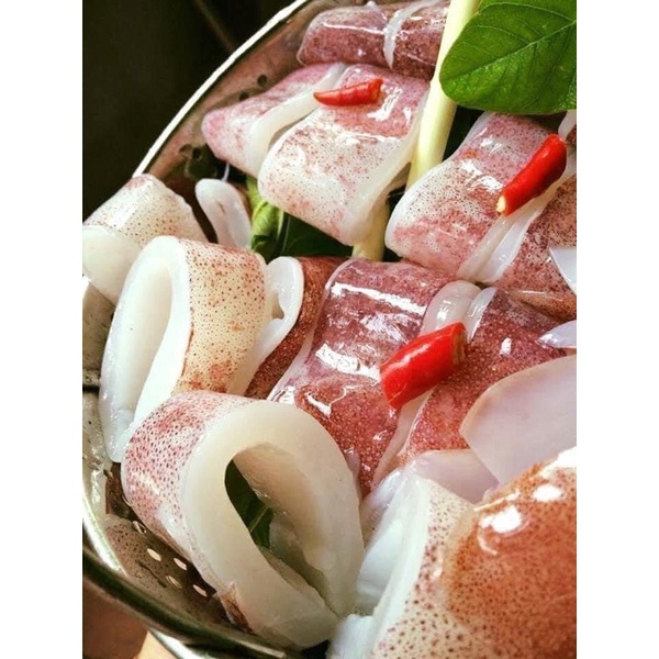 Mực Ghim sạch tươi 1kg 2 khay chuẩn không mạ đá