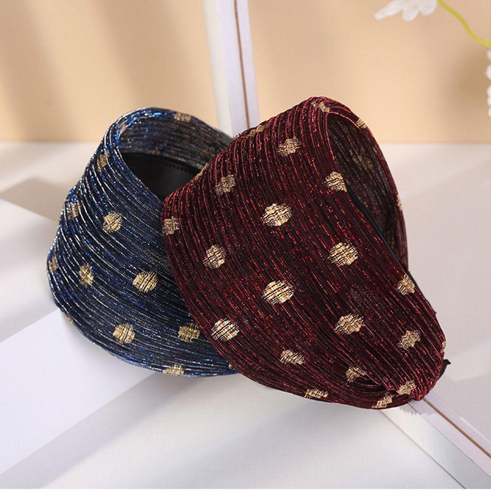 Băng Đô Vải Lưới Họa Tiết Chấm Bi Thời Trang Dành Cho Nữ