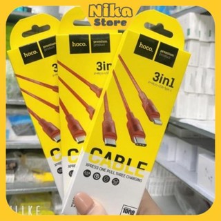 Cáp sạc dây dù đa năng hoco x26 3 in 1 - nika store