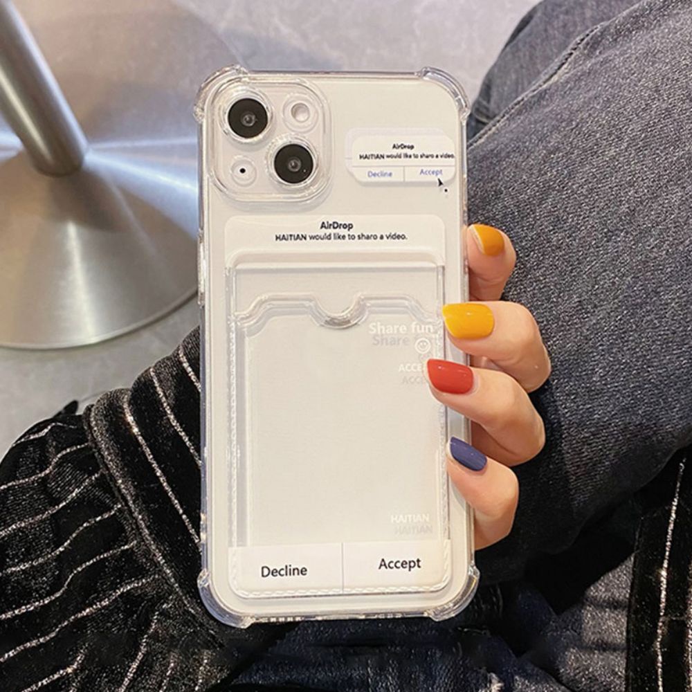Ốp Điện Thoại TPU Mềm Trong Suốt Chống Sốc Chống Bụi Có Ngăn Đựng Thẻ Đơn Giản Cho IPhone 11 12 13 14 Pro Max 14 Plus