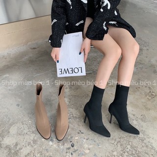 Bốt boot len lửng mũi nhọn gót nhọn fullbox hàng quảng châu cao cấp