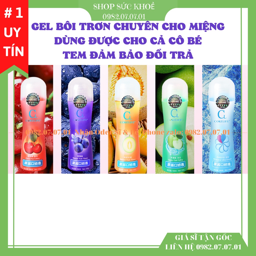 Gel Bôi Trơn Quan Hệ Miệng  Cokelife 100 ml Hương Trái Cây Thơm Miệng Mượt Mà, Dùng Được Cho Cô Bé, Sỉ LH!