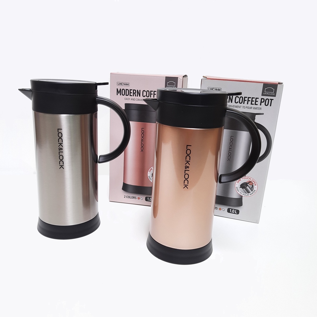 Bình Giữ Nhiệt Lock&amp;Lock Giữ Nóng Cà Phê Inox 304 Penguin LHC1444 - 1 Lít