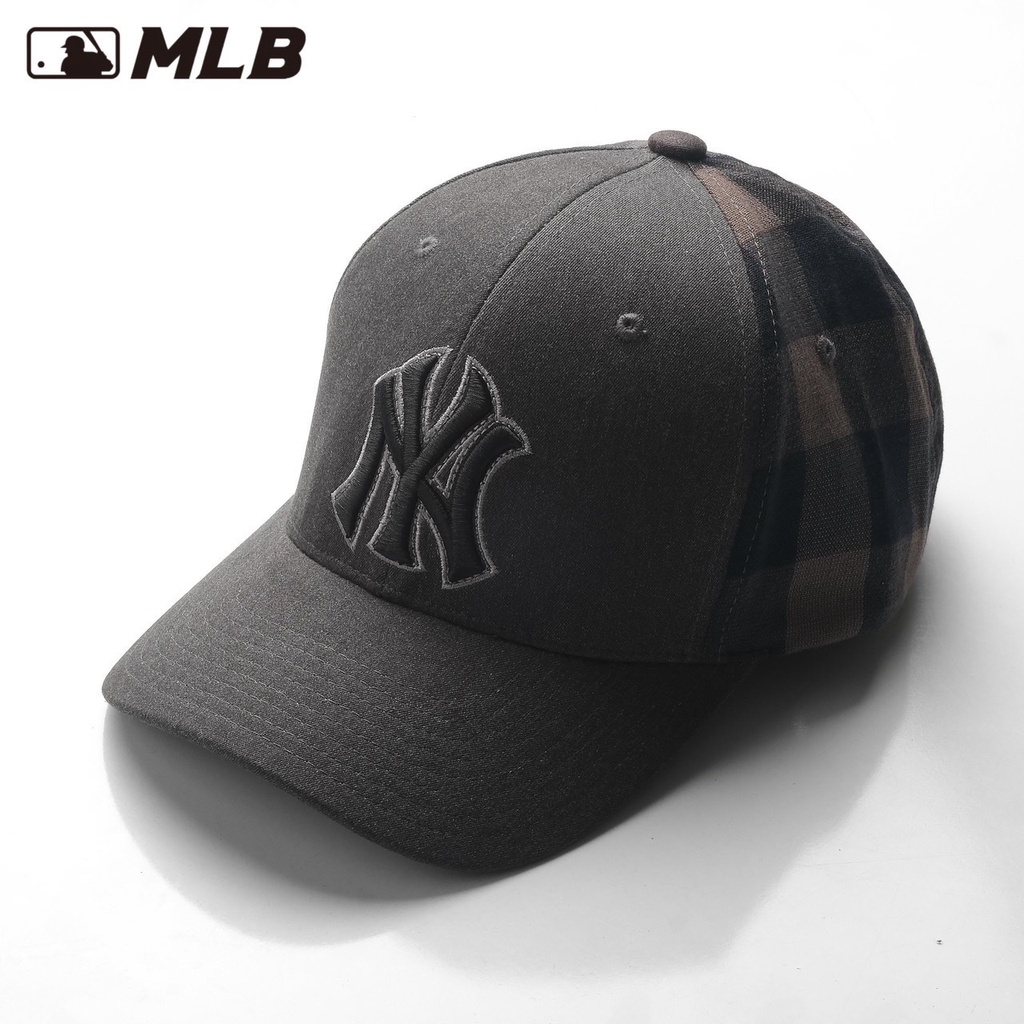 Mũ kết lưỡi trai thời trang MLB NEWYORK Nón lưỡi trai phối caro Hàn quốc Vải cotton siêu mềm mịn Form đứng sành điệu