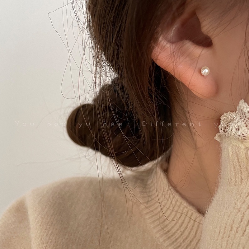 We Flower Set 6 Khuyên Tai Bạc s925 Đính Hạt Ngọc Trai Nhân Tạo Phong Cách Hàn Quốc Cổ Điển Dành Cho Nữ