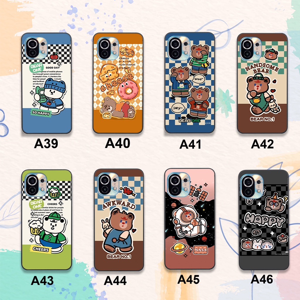 Ốp Xiaomi Mi 11T 5G / Mi 11 / Mi 11 Lite In Hình Họa Tiết Ca Rô Gấu Siêu Cute Dễ Thương Đẹp Hot Trend 2023