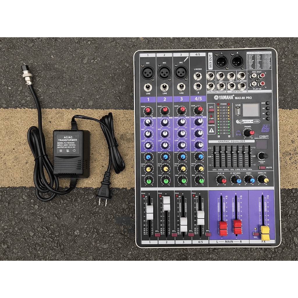 Combo thu âm livestream chuyên nghiệp karaoke cao cấp mixer Max 68 Pro và micro Max 56 bộ 2 mic không dây