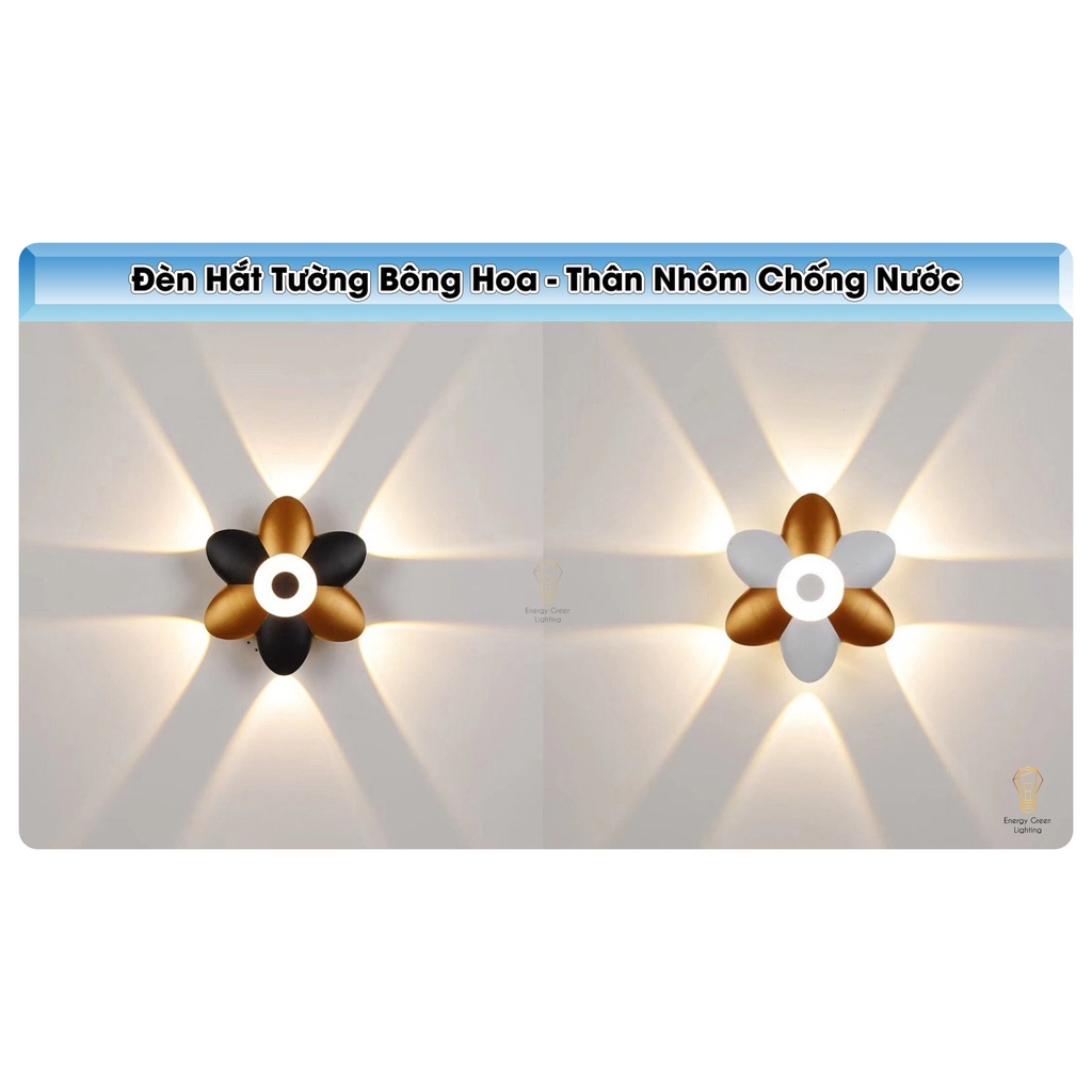 Đèn Hắt Tường Energy Green Lighting Bông Hoa Chống Nước 2 Đầu Chiếu Sáng DT-FL701 - 7W Thân Nhôm - Bảo Hành 2 Năm