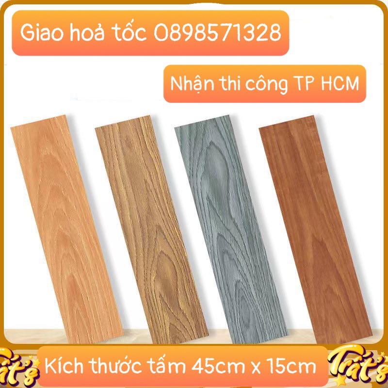 Sàn nhựa giả gỗ có sẵn keo, độ dày 2mm, Kích thước dài 45,7cm, ngang 15,3cm