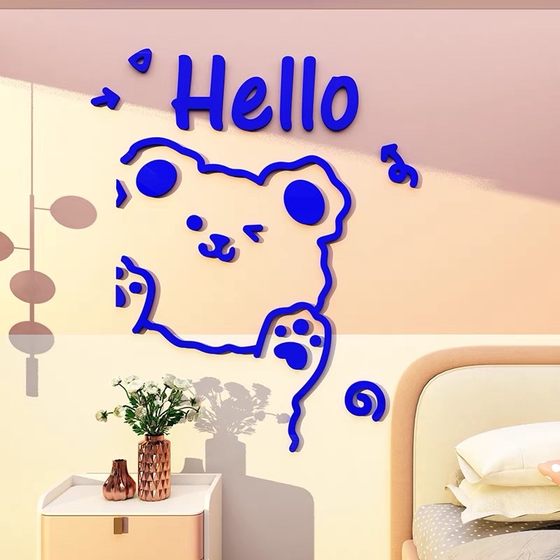 Decal dán tường mica dán nổi mèo thần tài dán cửa ra vào, shop quần áo, quán cafe, khai trương cửa hàng, ngày tết