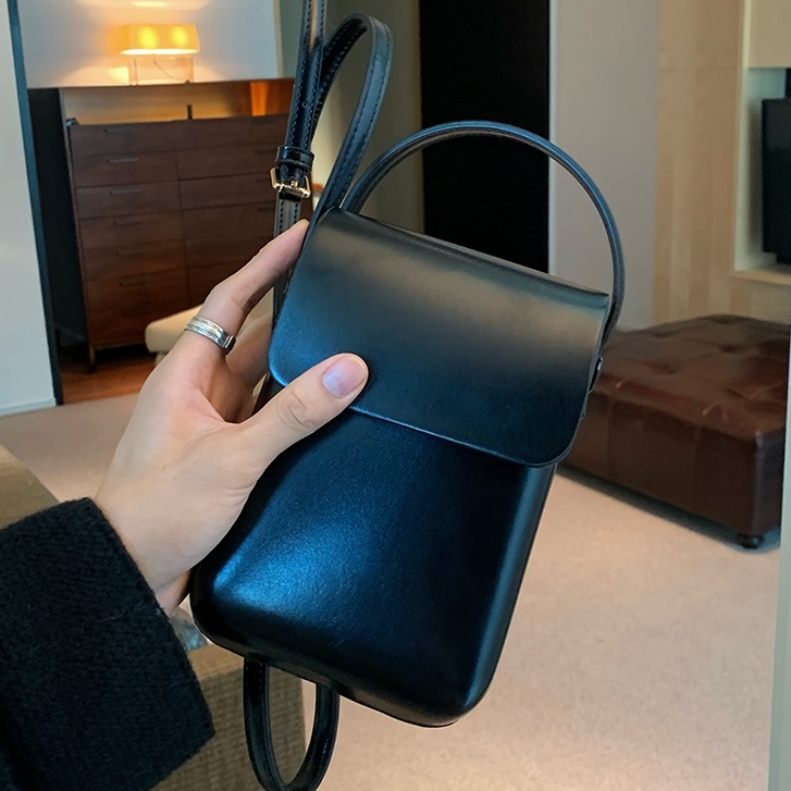 Túi đeo chéo hộp da cứng đựng điện thoại cỡ lớn phong cách Unisex