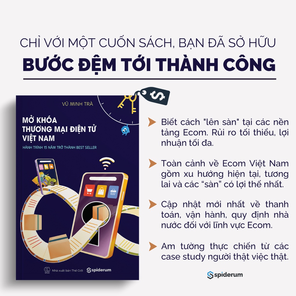 Sách Mở Khóa Thương Mại Điện Tử Việt Nam - Bí Kíp Trở Thành Best Seller Trên Shopee - Tác Giả Vũ Minh Trà