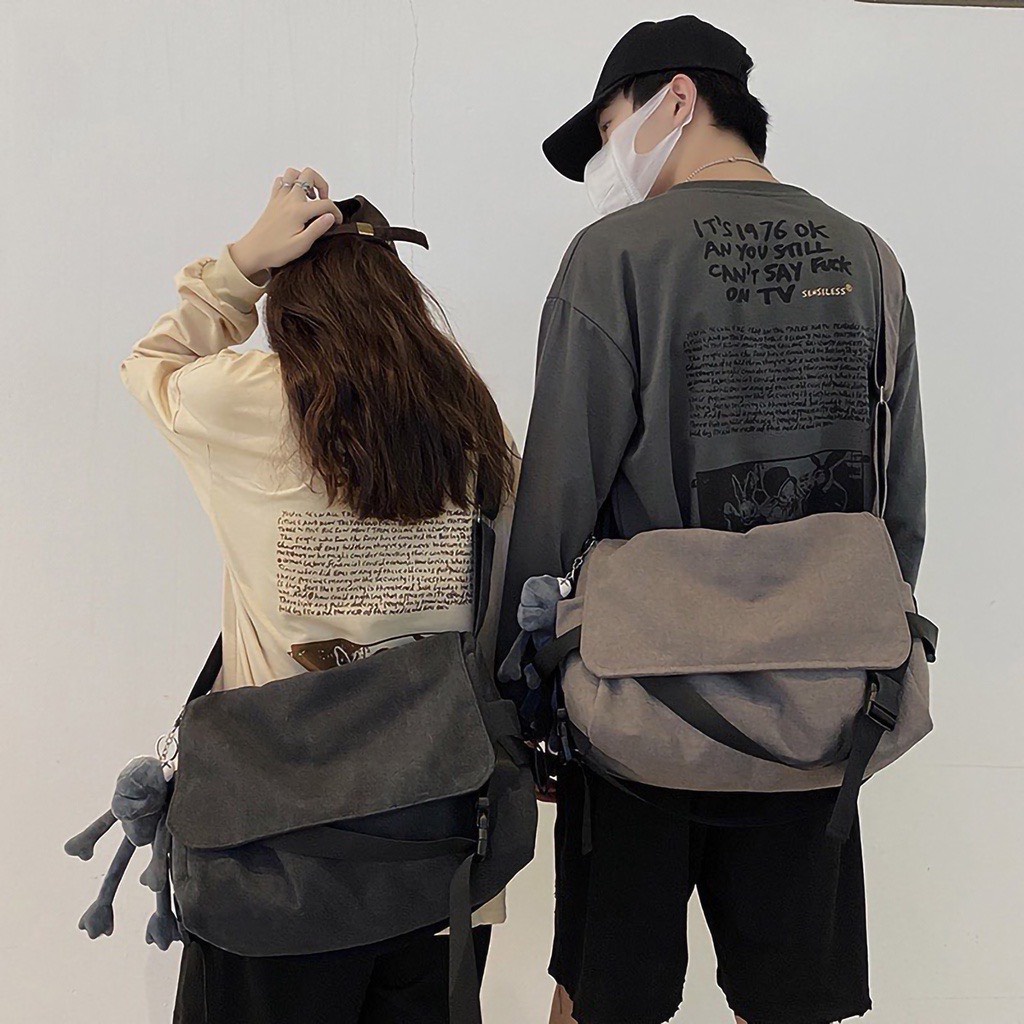 Túi tote đeo chéo nam nữ vải canvas phong cách ulzzang unisex giá rẻ đi học đi chơi CV108