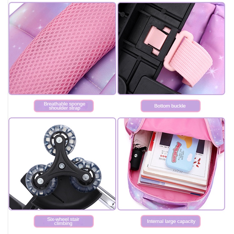 Ba Lô Đi Học Có Bánh Xe Kéo Dành Cho Bé Lớp 1-2 - 3-4 - 5-6