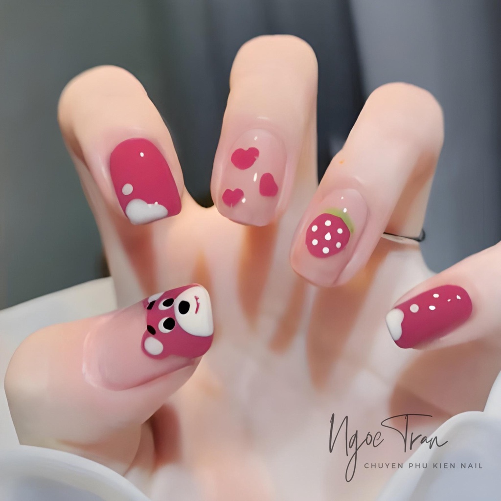 Sticker 3D | Gấu Dâu Lotso Đáng Yêu | Trang Trí Móng Tay