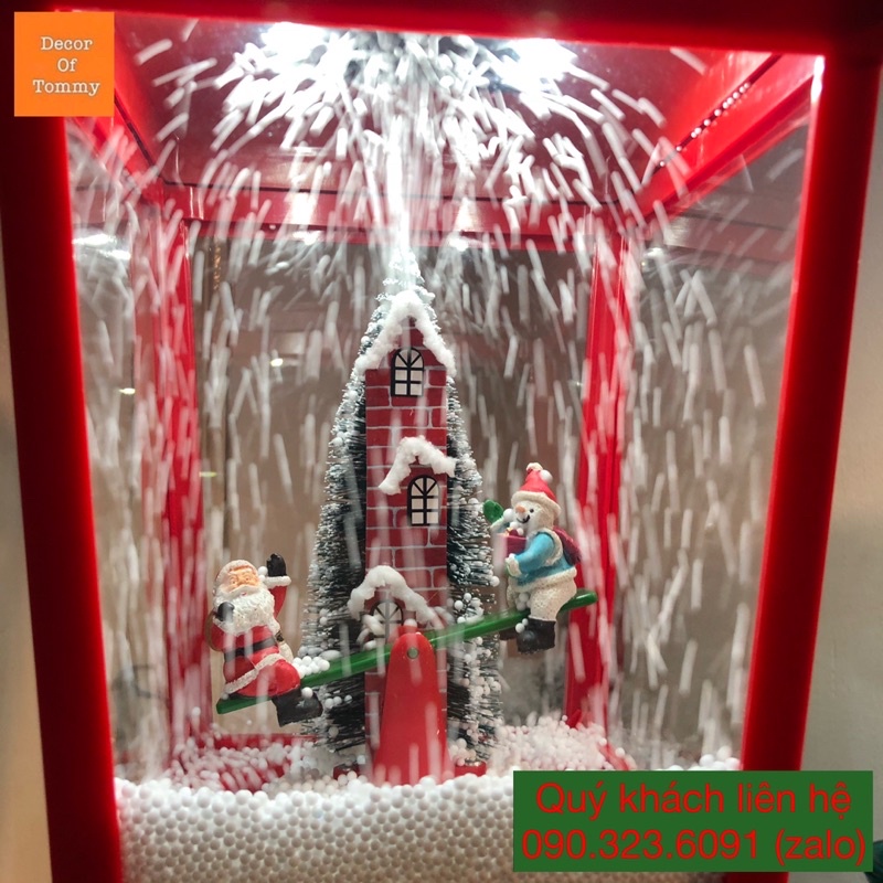 Đèn nhạc Noel dạng cột trang trí sinh động với những bông tuyết rơi đẹp mắt cao 1.5m