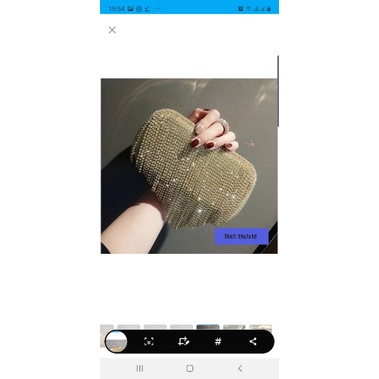 Túi cầm tay đá lấp lánh , có dây đeo chéo , mẫu mới nhất