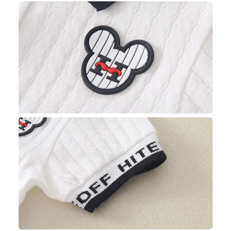 Áo Liền Quần Tay Ngắn In Họa Tiết Hoạt Hình Phong Cách Hàn Quốc Thời Trang Mùa Hè Xinh Xắn Cho Bé Trai