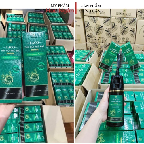 Dầu Gội Phủ Bạc Thảo Dược Laco Black Hair 200ml Gội Là Đen Nhuộm Tóc Tự Tin Sau 9 Phút Myphamhocngan1