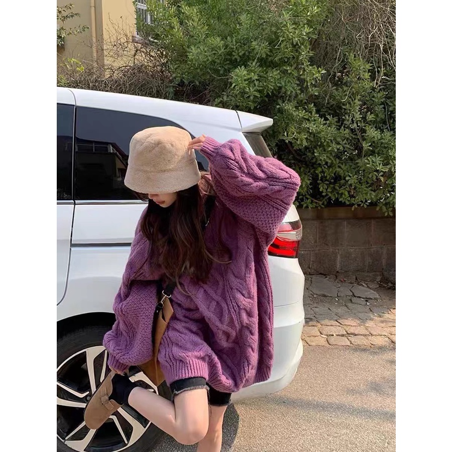 Áo len over sz tím