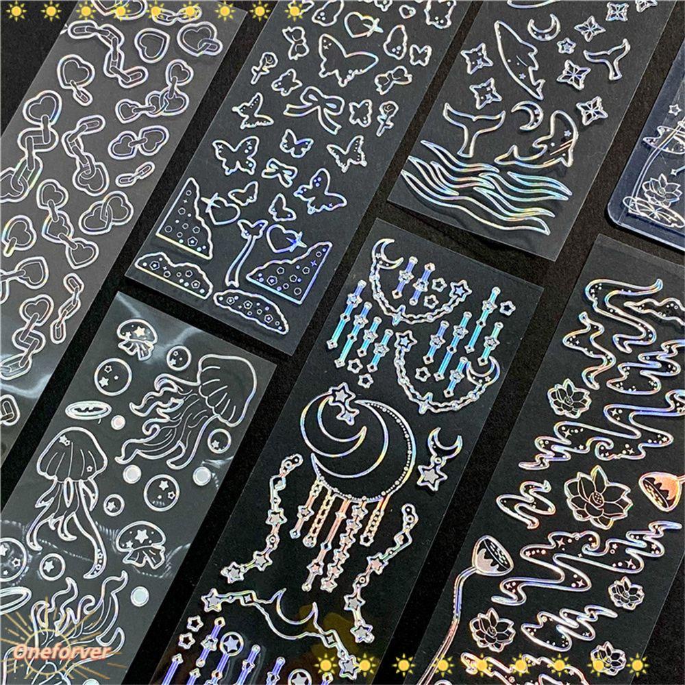 Miếng Dán PET Hình Cá Voi / Mặt Trăng / Ngôi Sao Dùng Trang Trí Nhật Ký