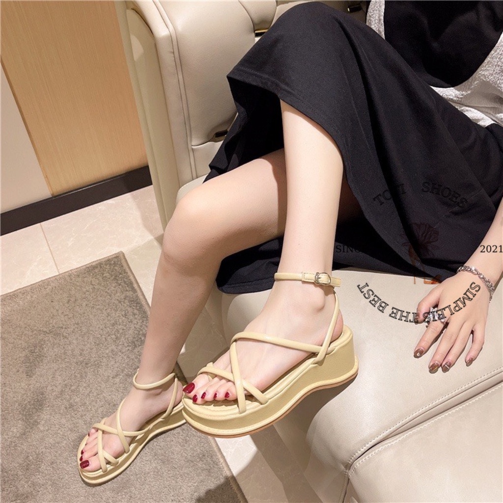 SANDAL XUỒNG TOTIIE STORE - GIÀY THỜI TRANG QUAI NGANG CHÉO DÂY MẢNH ĐẾ BẰNG NỮ TÍNH - S2212110