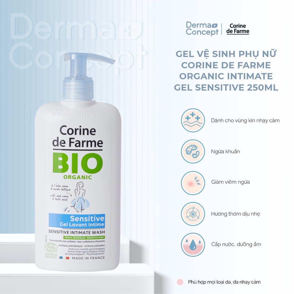 Gel vệ sinh phụ nữ Corine de Farme Intimate Wash 250ml