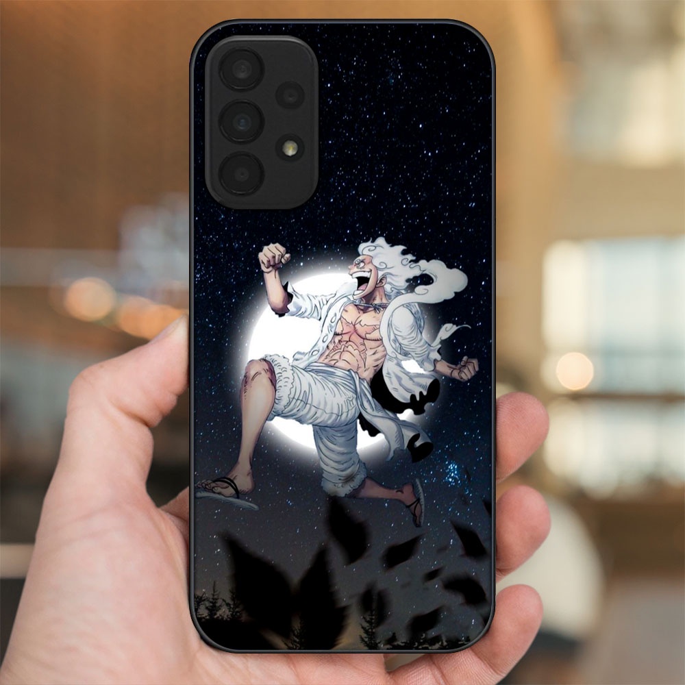 Ốp lưng Samsung A23 viền đen in hình Luffy Gear 5 Nika One Piece Đảo Hải Tặc