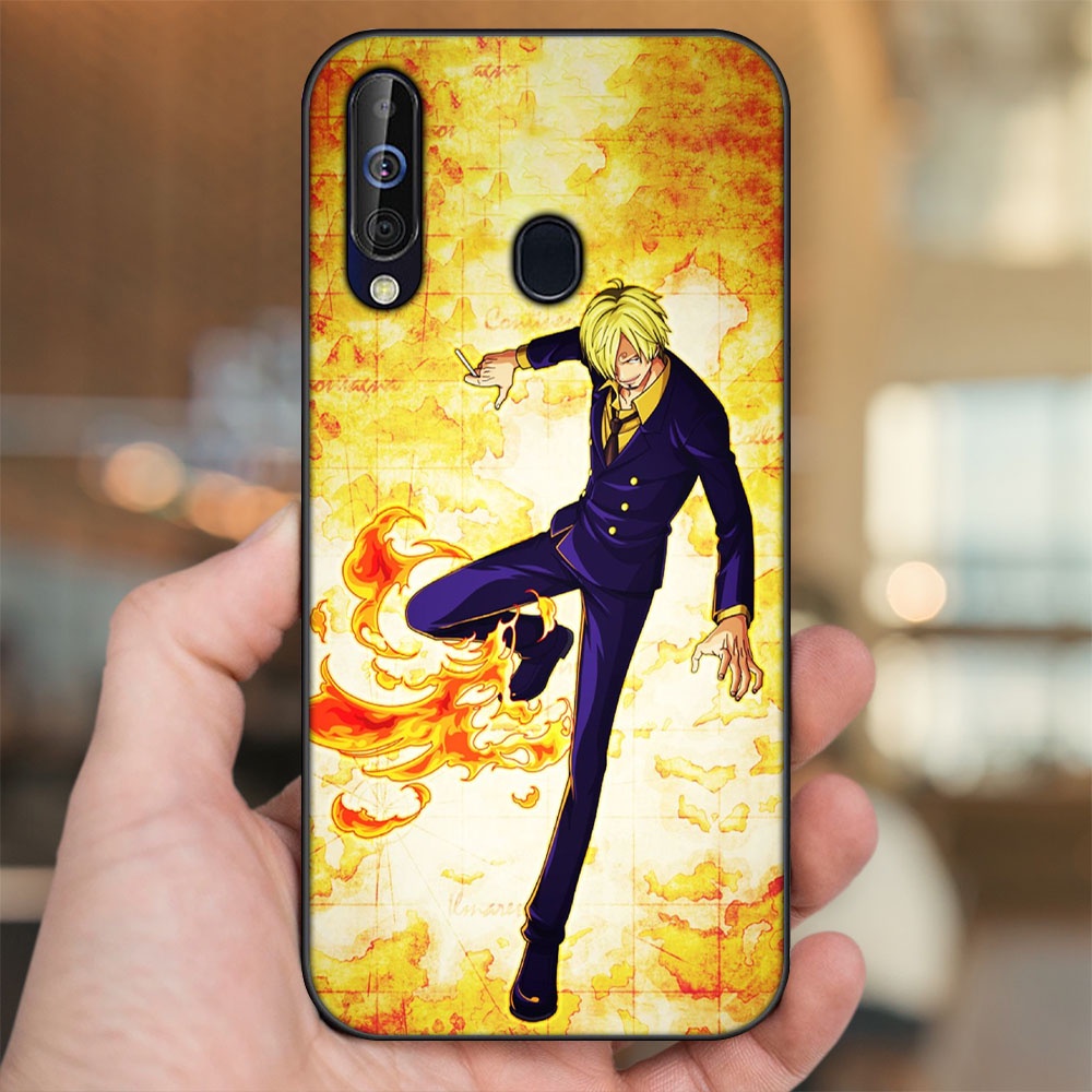Ốp lưng Samsung A8s, A60, M30 viền đen in hình Sanji One Piece Đảo Hải Tặc