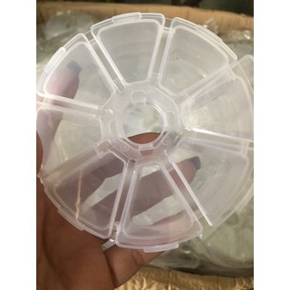 Hộp tròn 8 ô đựng mi nail