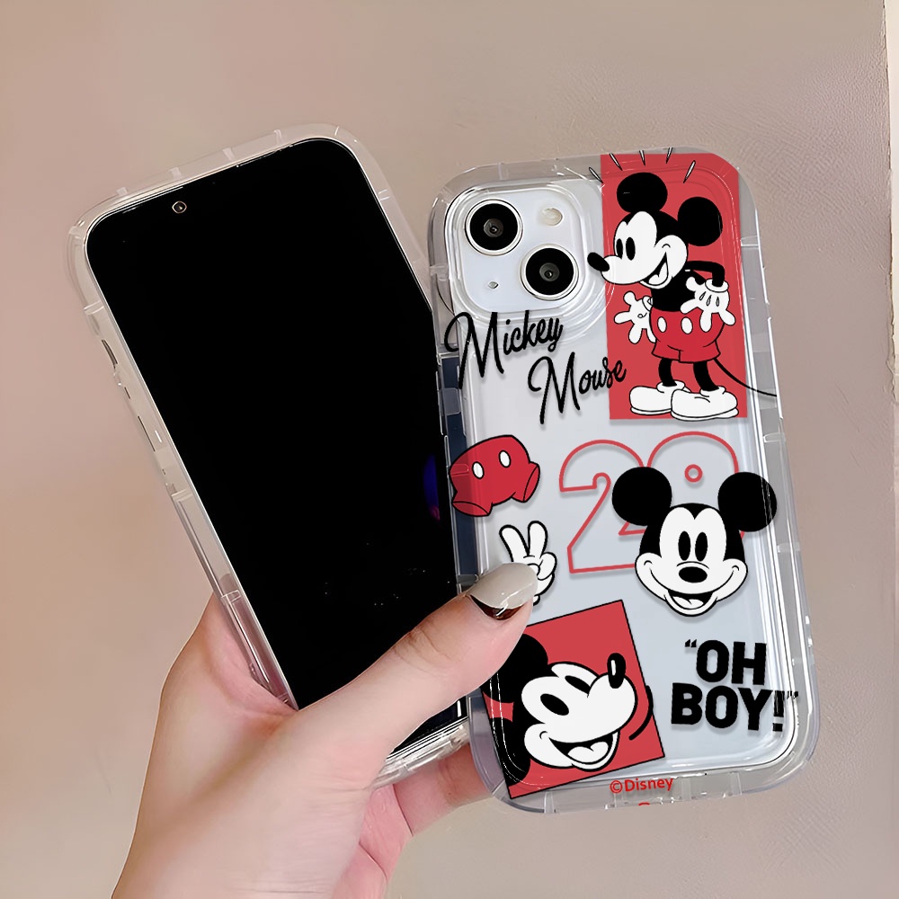 Ốp Điện Thoại Trong Suốt In Hình Mickey Minnie Cho iphone 14promax 11 13 12 7Plus X XS Max