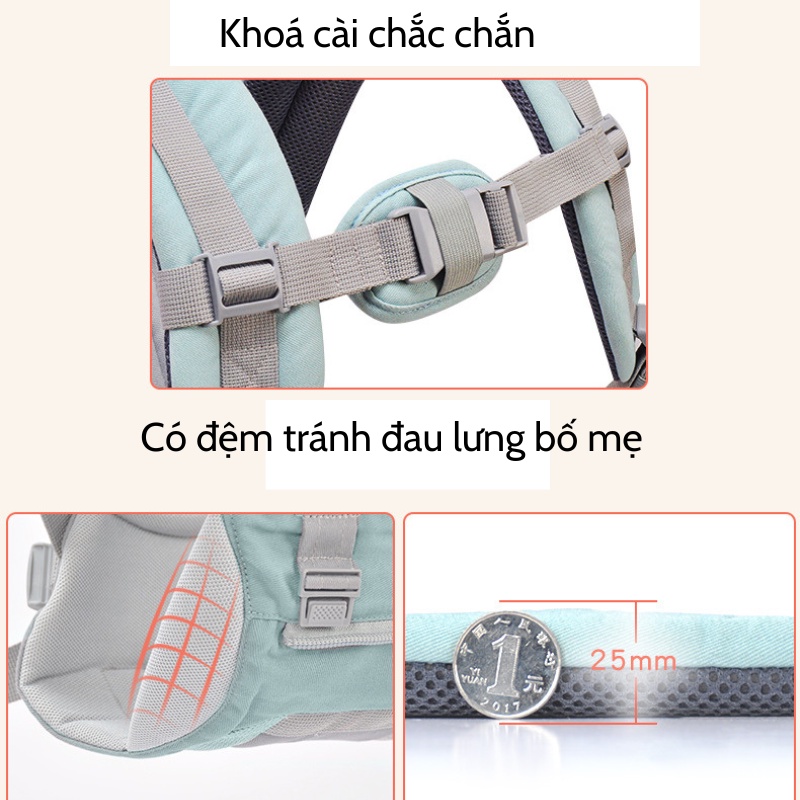Địu Em Bé Cao Cấp Nhiều Tư Thế Có Thể Ngồi Chống Gù An Toàn Cho Bé Từ 0 Đến 36 Tháng Tuổi Địu Ngồi Cho Bé Có Đỡ Cổ