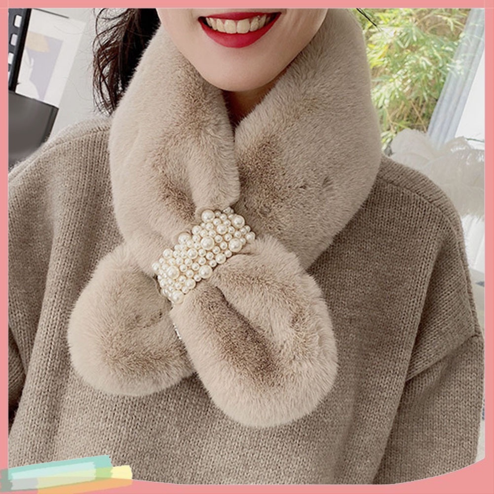 Khăn choàng cổ lông thỏ nhân tạo giữ ấm cho nữ kiểu dáng thời trang