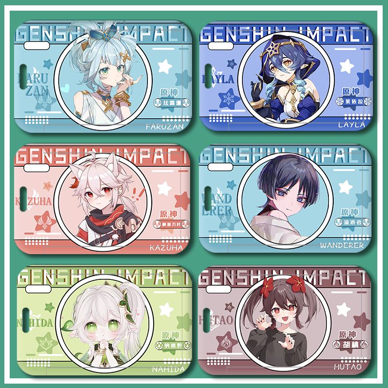 Genshin Impact card set Wanderer Xiao key ring Scaramouche Balladeer animation Raiden Shogun Shadow Protective Case Hutao student bus card Zhongli name plate Eula new Kamisato Ayaka Acgn Yun Jin Anime Yelan lanyard Nahida