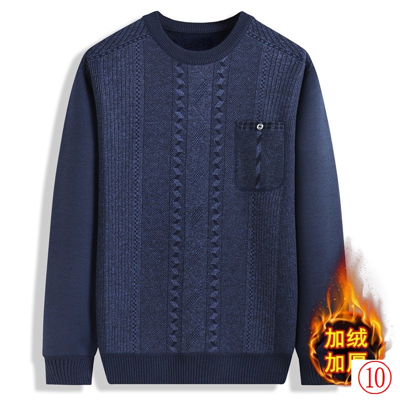 Áo Sweater Dệt Kim Dáng Dài Giữ Ấm Mùa Đông Cho Đàn Ông Trung Niên