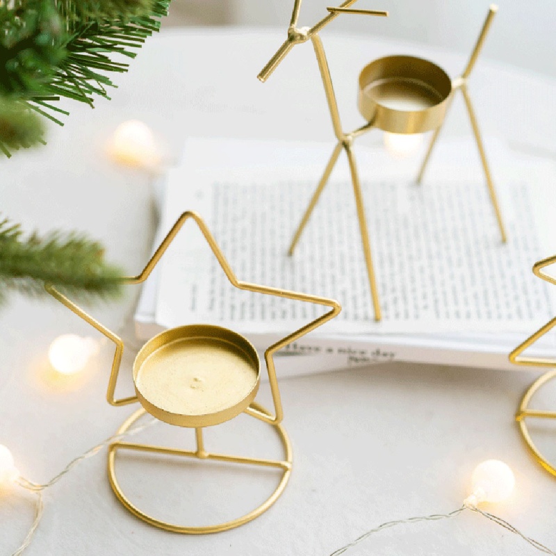 Giá Đỡ Nến Bằng Sắt Hình Cây Thông Giáng Sinh Trang Trí Nhà Cửa