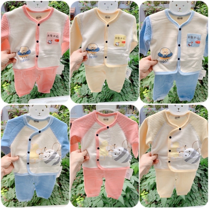 Bộ sơ sinh trần bông, nỉ nhung dày ấm cho bé mùa Đông