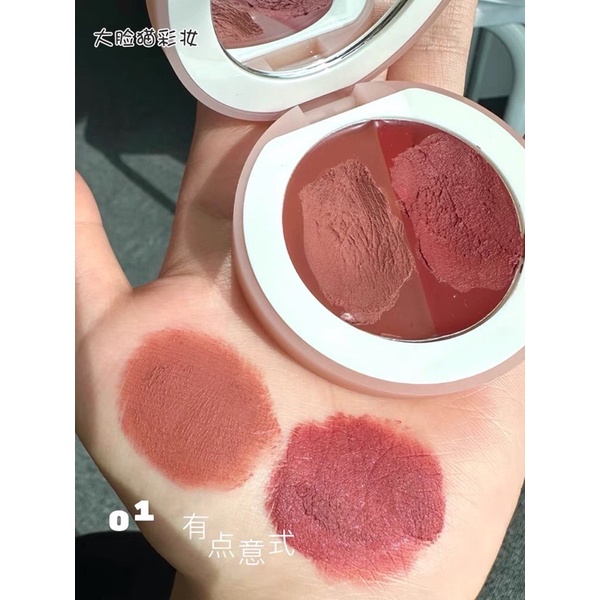 Son kem hũ Ccsheer 2 màu tặng kèm cọ tán son