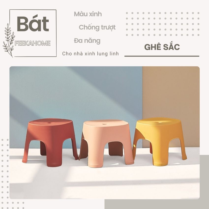 Ghế nhựa xếp lùn để nhà tắm cao cấp FEEKA siêu cute, ghế nhà tắm thấp nhựa cao cấp xếp gọn
