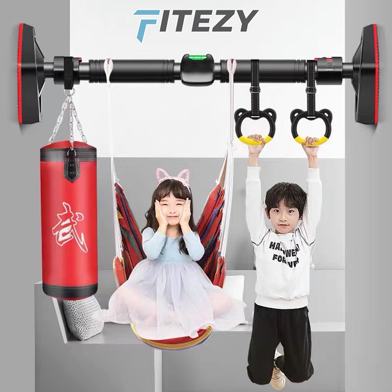 Xà đơn treo tường gắn cửa FITEZY đa năng có thước thăng bằng và chốt chống xoay Gym 2022