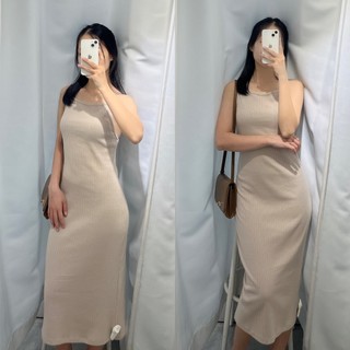Đầm yếm thun 2 dây hở lưng maxi TK - DTK124