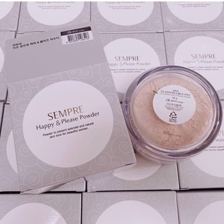 Phấn phủ bột siêu mịn kiềm dầu, che phủ lỗ chân lông Geo Sempre Happy & Please Powder Hàn Quốc 25g