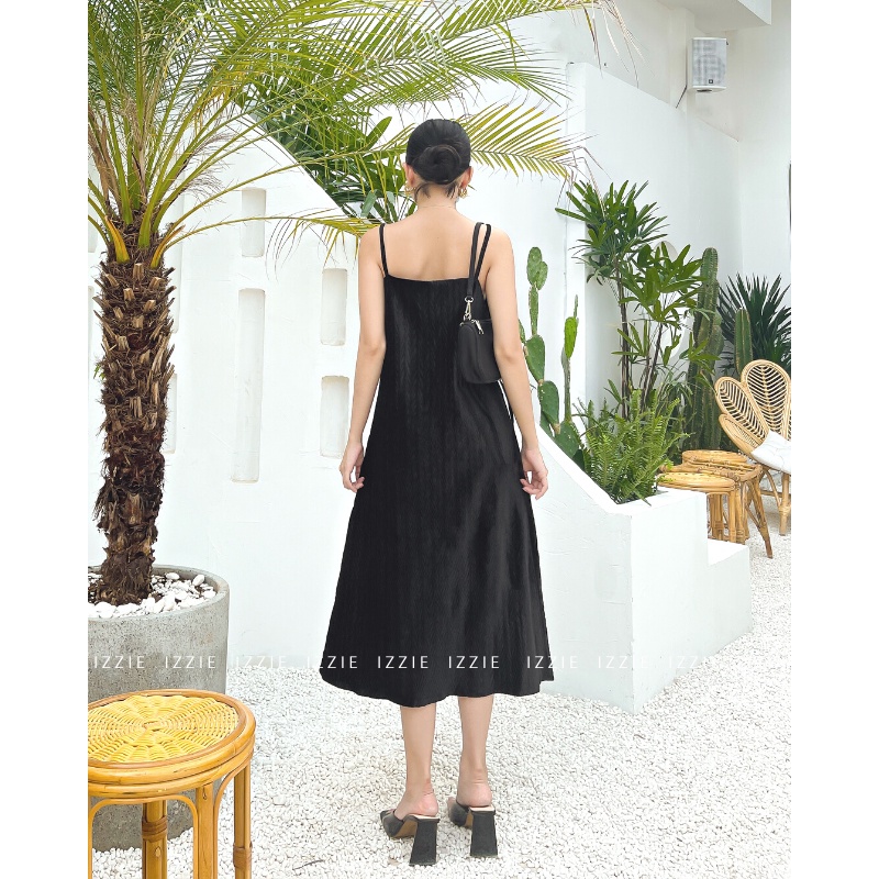 Váy hai dây form suông nhung hàn IZZIE V255