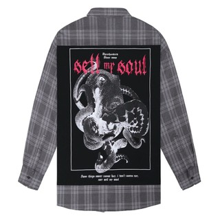Áo Sơ Mi Flannel Màu Tím Sọc Xanh