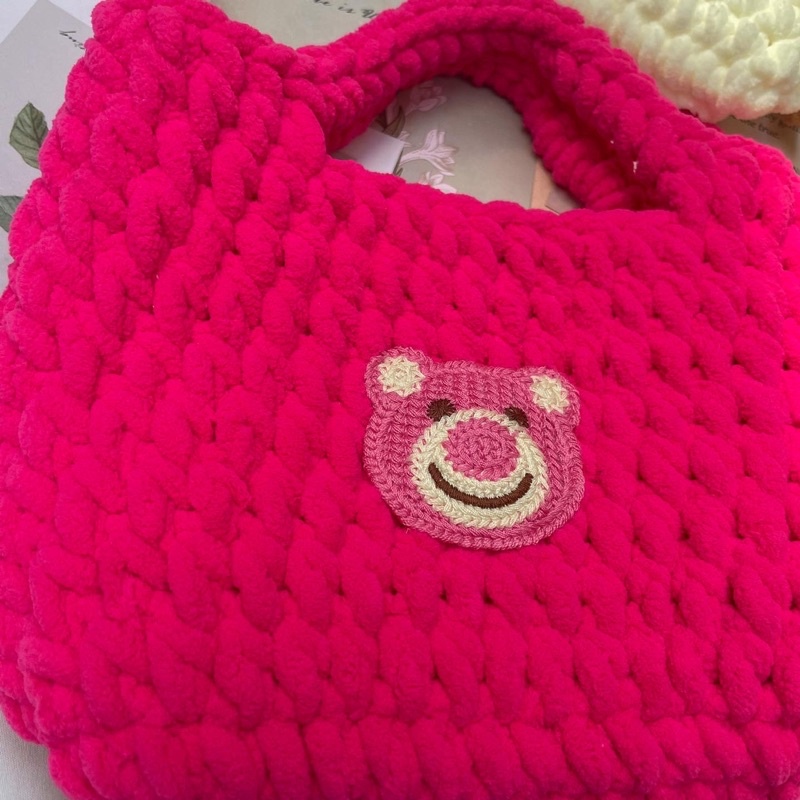 Túi đeo chéo Túi xách Túi len handmade cute size trung 25x17cm Crochet bag
