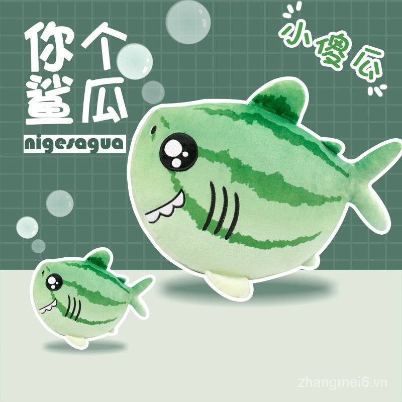 Thú Nhồi Bông Hình Cá Mập / Dưa Hấu Mềm Mại Đáng Yêu