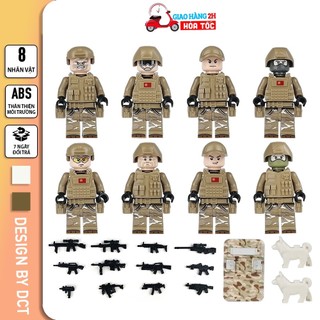 Bộ Đồ Chơi cảnh sát Swat Camo 8 lính đặc nhiệm