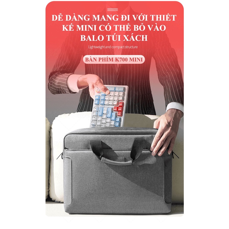 Bàn phím cơ blue switch YINDIAO K700 thiết kế mini 96 phím với nút vặn đa năng có 12 chế độ đèn LED siêu đẹp - NK