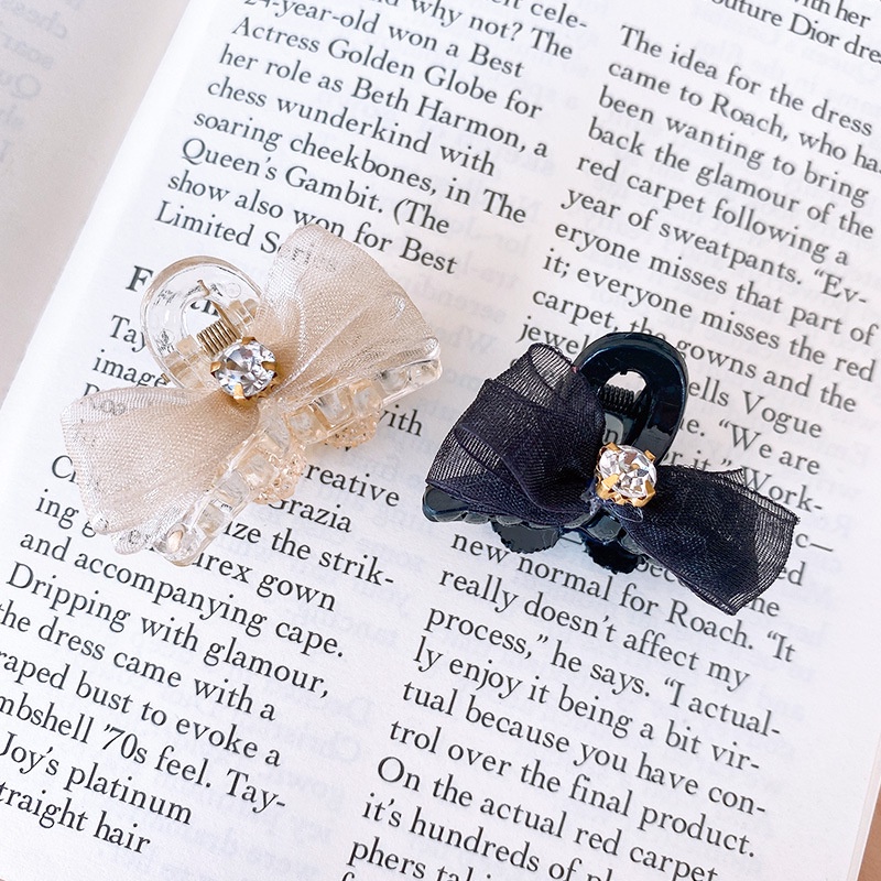 Kẹp 2 mặt mini nơ đá