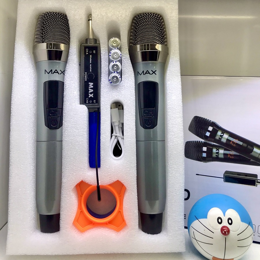 Micro không dây đa năng tlc Max 39 cao cấp hút âm, chống hú, màn hình led hiển thị